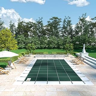 VEVOR Pool Safety Cover Fits 18x36ft Rectangle Inground Safety Pool Cover Green Mesh Solid Pool Safety Cover for Swimming Pool Winter Safety Cover