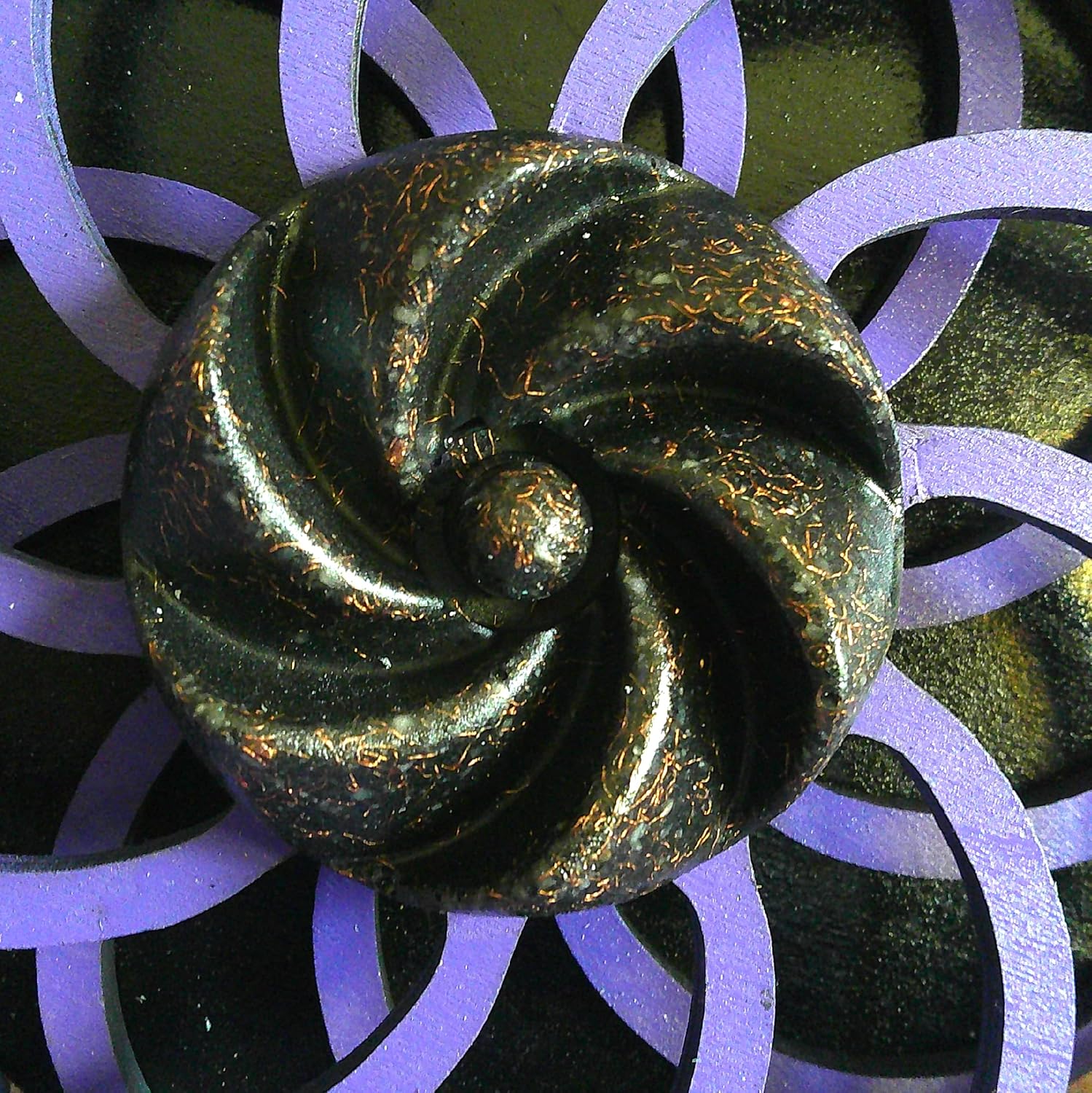 Electric Kinetic Orgone Energy Spinner-Shungite, Quart, Copper (Lavender)