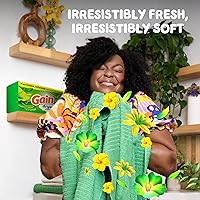 Vista 4 de Gain Hojas de secadora Plus Wrinkle Release, aroma original, 120 unidades, combate la estática con un toque de aroma, sábanas de lavandería
