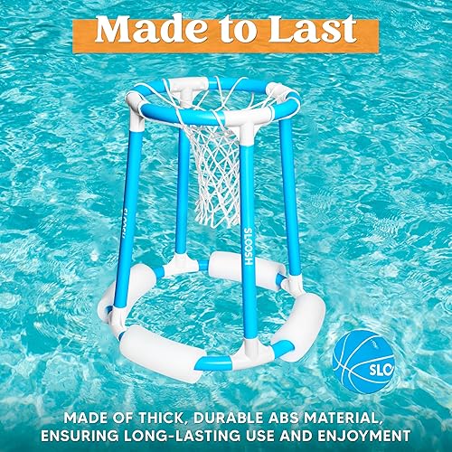 Miniatura 3 de Sloosh Juego de aro de baloncesto para piscina, juego flotante de baloncesto, flotadores de natación con bomba de bolas, juguete de juego acuático