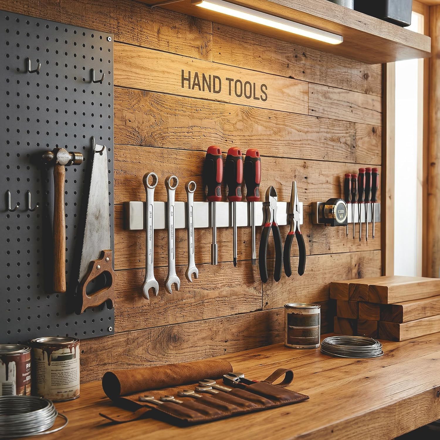 Magnetic Knife and Tool Strip - 16" 304 Steel for kitchen, workshop or garage for higher corrosion resistance - Wood, Stainless Steel and Black - 20 lbs force per inch (Black)