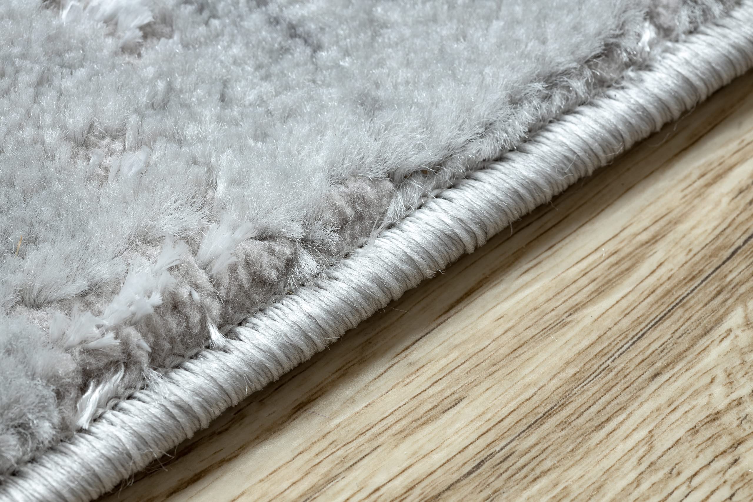 rugsx Nowoczesny chodnik MEFE, bieżnik strukturalny - dwa poziomy z włókniny szaro-biały 90 x 1300 cm