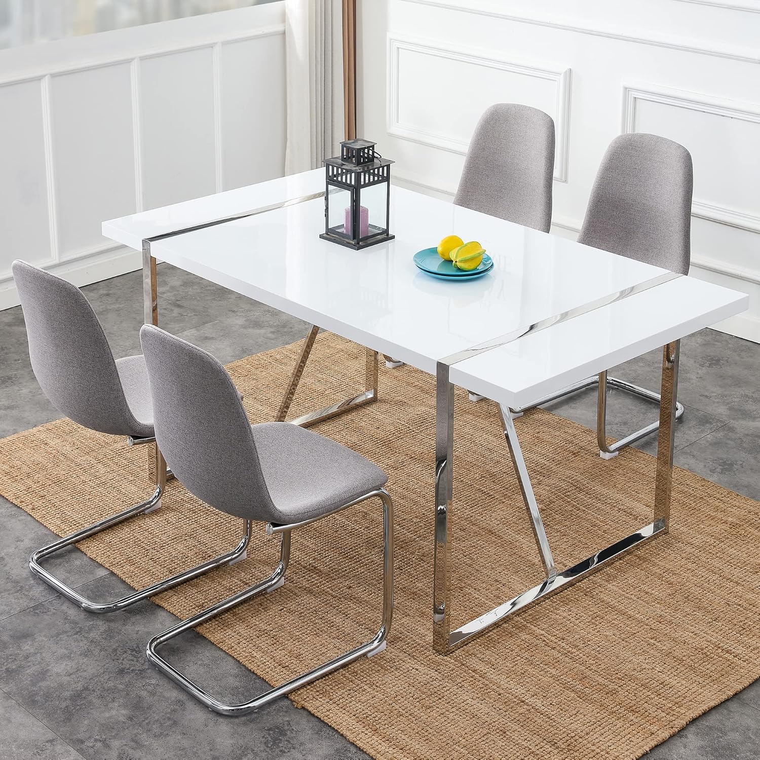 Dinning Table Sets for 4, Modern Rectangular Kitchen Table