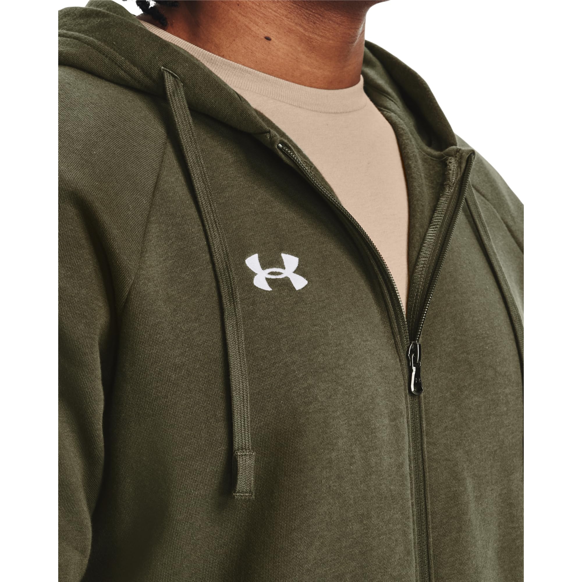 Under Armour Herren Rival Fleece Zip Hoodie Grün XXL – Ansicht 5