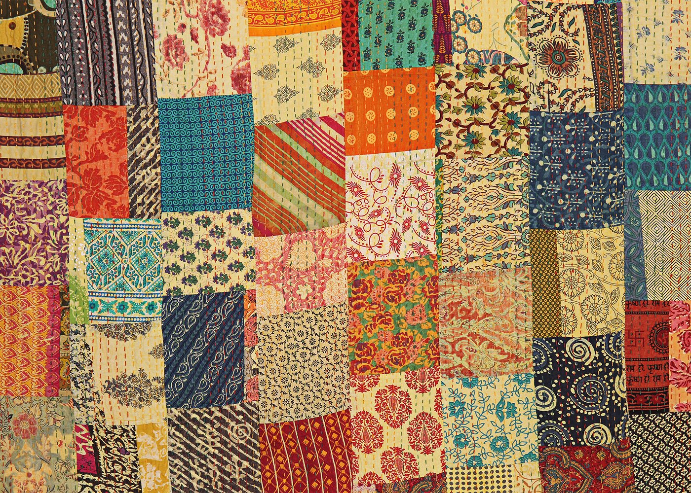 Sophia Art Indiase quilt-vintage quilt oude patola Indiase