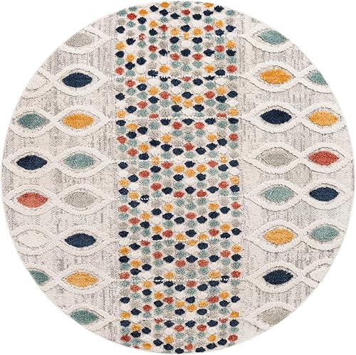 Miniatura 3 de Unique Loom Cherokee Collection - Alfombra de área Asheville (redonda de 7 pies x 7 pies 0 pulgadas, multicolor verde)