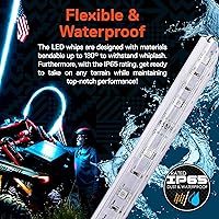 Vista 4 de True Mods - 2 piezas de látigo LED RGB de 5 pies para UTV ATV [control remoto inalámbrico RF] bandera de Estados Unidos, impermeable, látigo LED