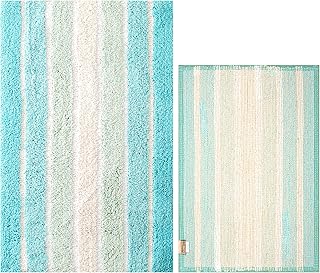 14 Bathroom Color Ideas for Fresh Bright Stylish Palettes 113 Ramanta Home Alpine Stripe Pure Cotton Bathroom Mat Set of 2 - Aqua Turq...