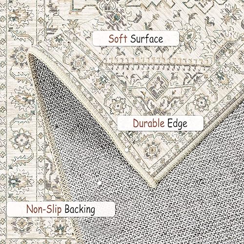 Miniatura 5 de LCYFBE Alfombras de 2 x 3 pies lavables a máquina con parte trasera antideslizante para sala de estar, dormitorio, baño, cocina, impresión vintage