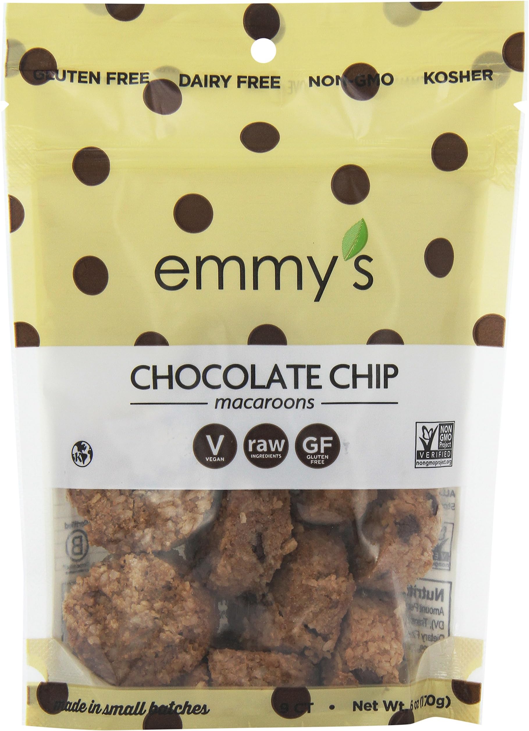 Emmys Gluten Free Chocolate Chip Macaroons 170 g (Pack of 2)