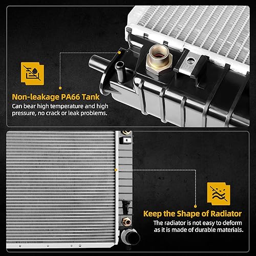 Miniatura 24 de DWVO Radiador compatible con Ford F-150 F-200 F-250 F-250 HD F-350 Bronco 5.0L 5.8L V8 DWRD1083