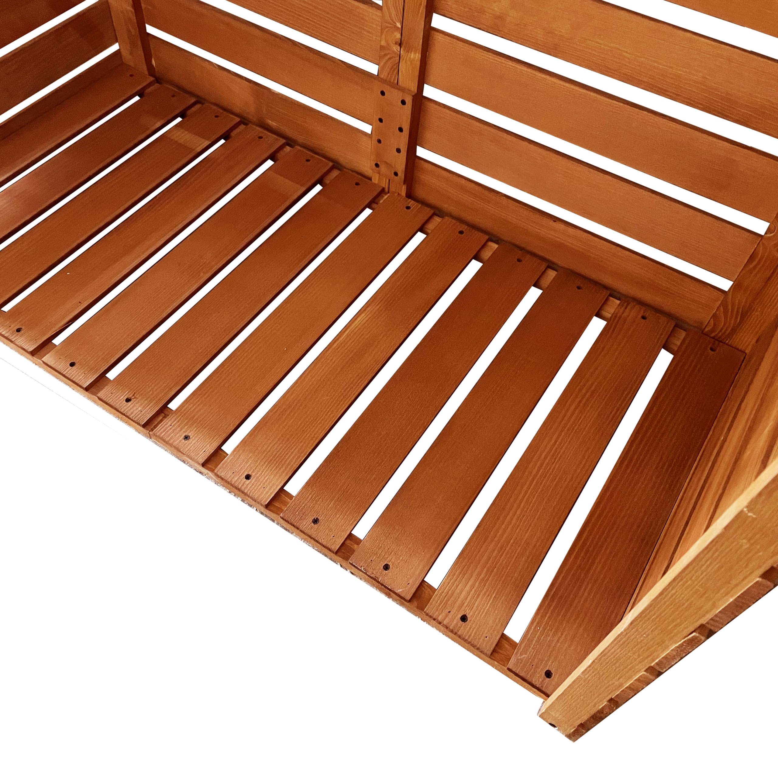 Legnaia in Legno Impregnato da Esterno con Tettoia – Portalegna da Giardino Coperto per Legna da Ardere – Struttura 118x59x158 cm (Marrone Miele)