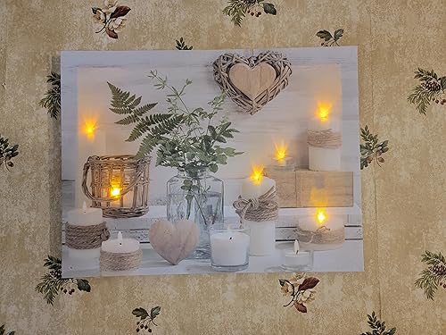 Miniatura 30 de alottagifts Cardinals Birdhouse - Lienzo decorativo iluminado para pared, 16 x 12 pulgadas con temporizador, diseño de lienzo LED para pared, obra