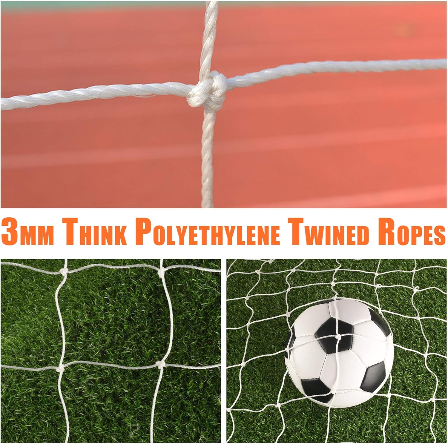 KULAERME 1 Pack Soccer Goal Net Replacement, 3mm Twined Soccer Goal Net, Heavy Duty 11v11 Soccer Net, Soccer Nets for Backyard for Adults and Kids, Soccer Nets for Goals 24x8 Ft : Sports & Outdoors
