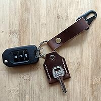 Vista 5 de handmade Leather Key Sleeve Key Ring Holder Vintage Cover Stylish Accessories Protective Key Case Cover Key protector