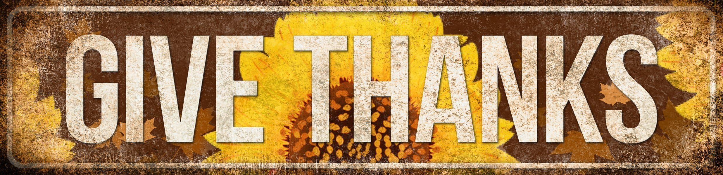 Give Thanks Sign // Thanksgiving Decor // 1 Metal Sign // 5.5" x 22"