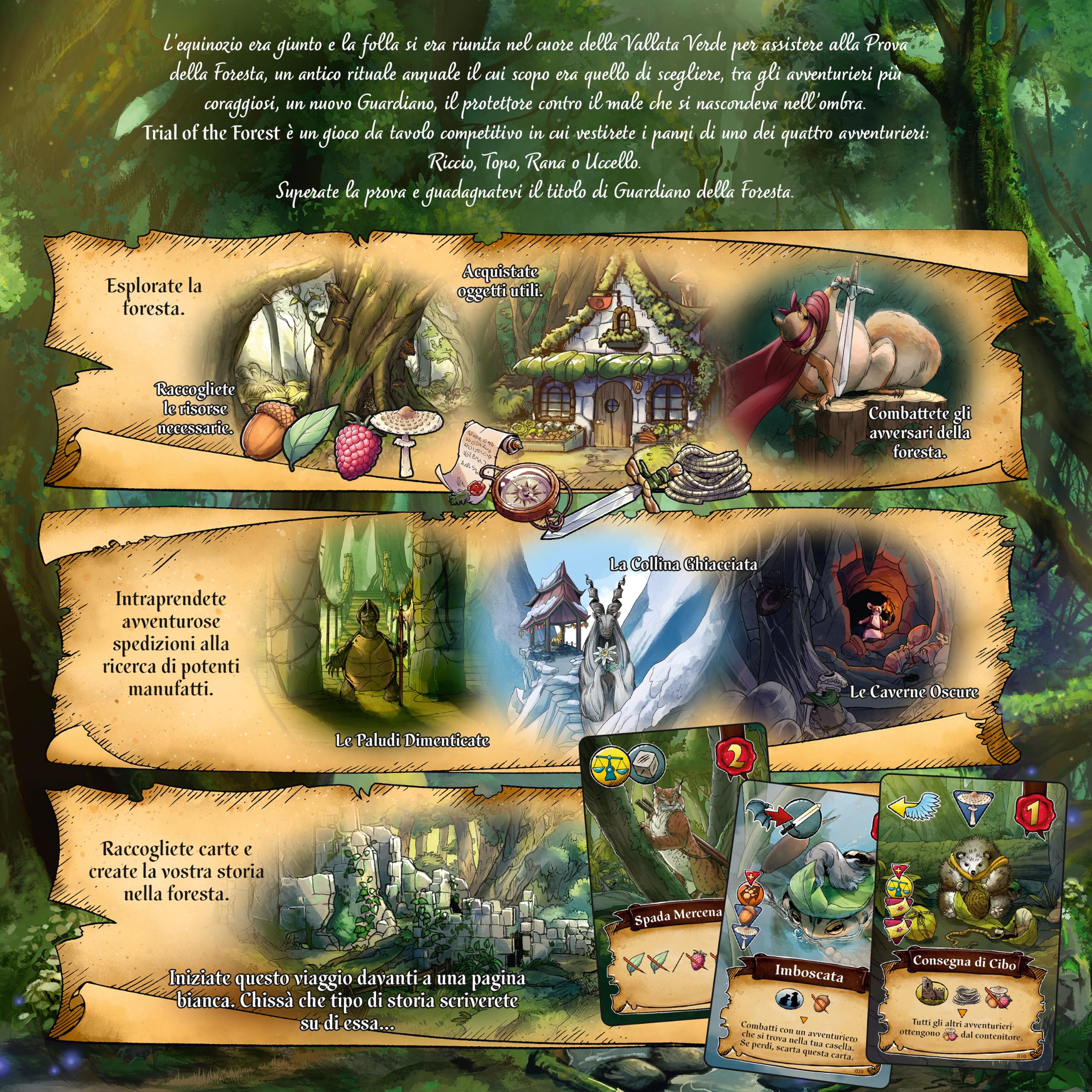 Asmodee – Trial of the Forest – Gioco da Tavolo Strategico | Gioco da Tavola Narrativo di Raccolta Risorse a Tema Animali – 2-4 Giocatori – 12+ Anni – 60-120 Minuti – Edizione Italiana