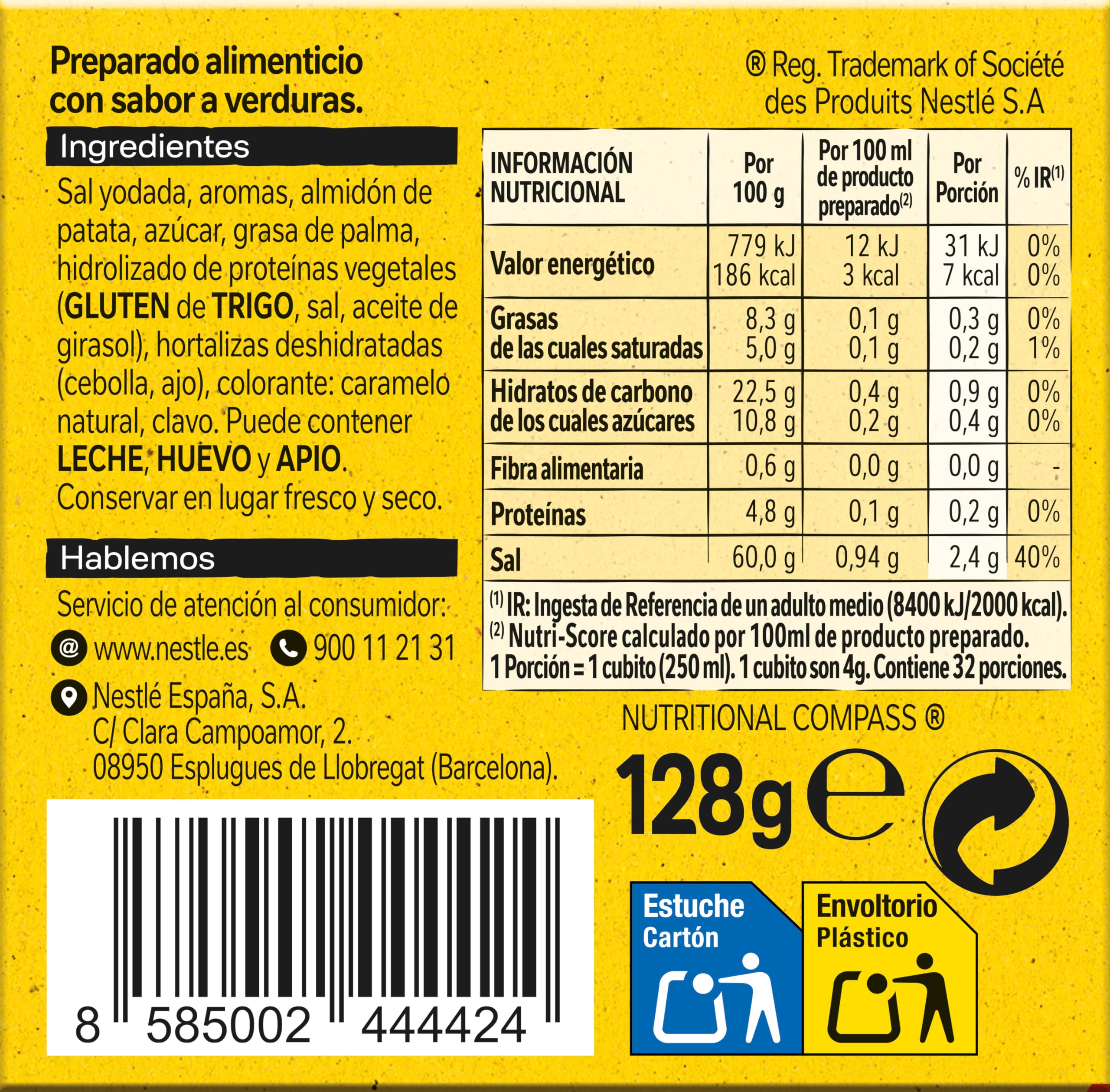 MAGGI Pastillas para Caldo en Cubitos Caldo Deshidratado Pack 10 x 32 cubos