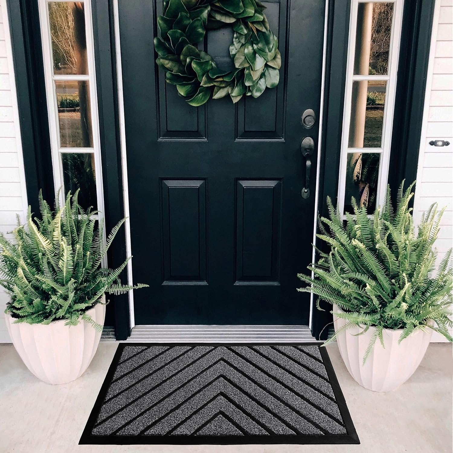 ubdyo Extra Durable Doormat - Efficient Dirt Trapping Door Mat - Ideal for Entryway - No-Slip, Washable Front Entrance Mat - 30'' x 17'' - Dark Grey