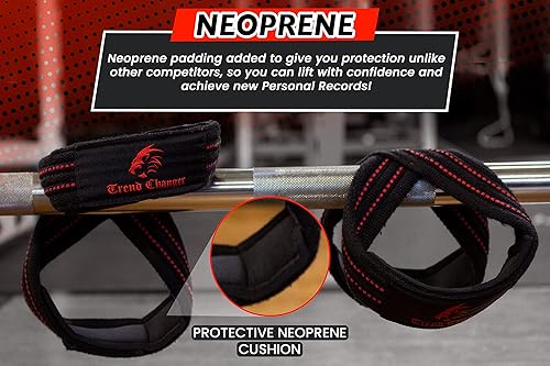 Miniatura 4 de Figura 8 Correa de elevación acolchada correas de levantamiento de peso muerto resistentes Correas de levantamiento de pesas Strongman Axle Bar