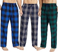 JupiterSecret Herren Flanell Pyjamahose Lang Schlafanzughosen für Herren Karierte Nachtwäsche 3er Packs