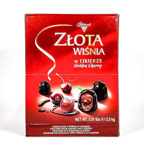 Miniatura 2 de Golden Cherry, Caramelos de bombones de chocolate polaco, Zlota Wisnia por Solidarnost 5.51 lb  5.5lbs