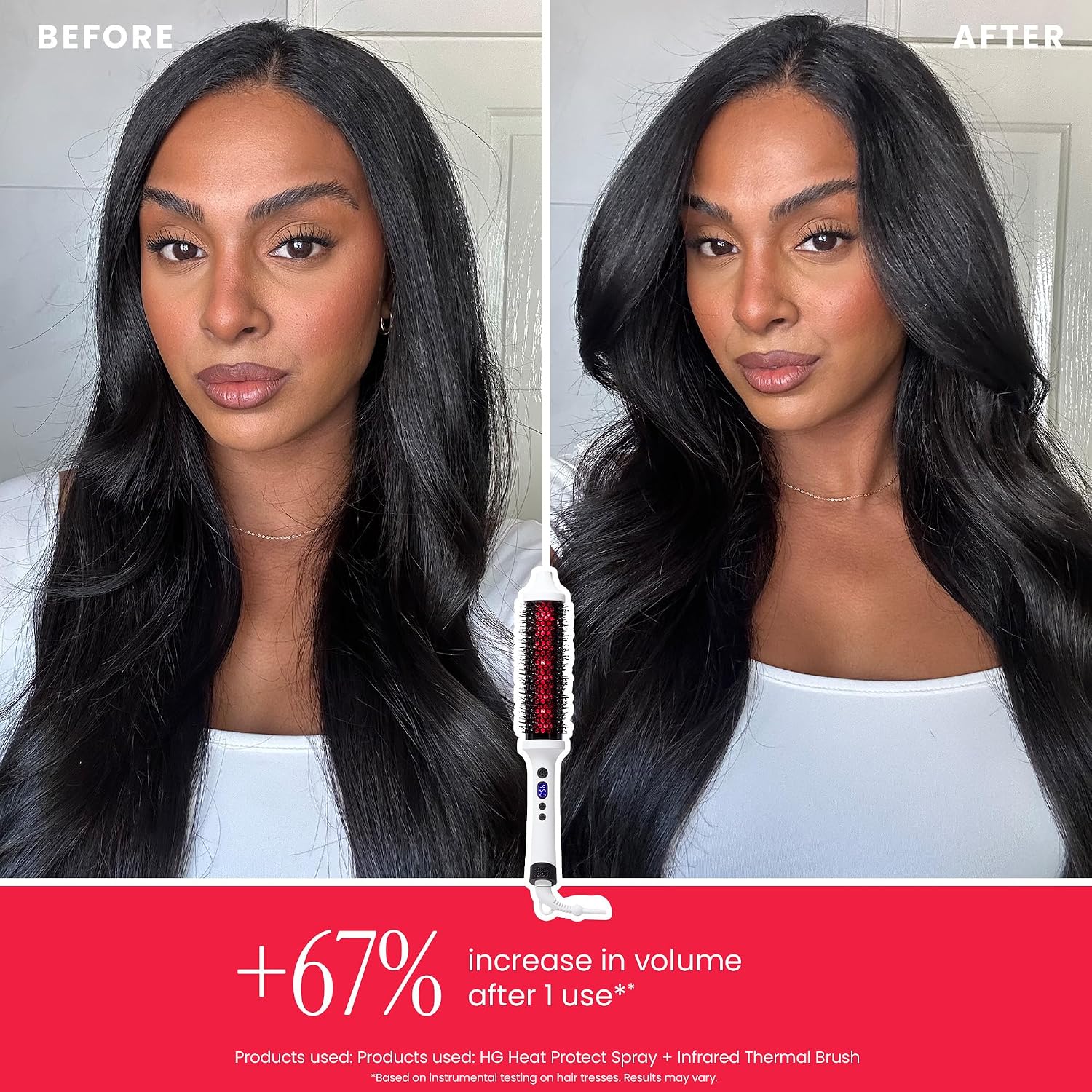 Infrared Thermal Bounce Brush with Long Barrel by Bondi Boost