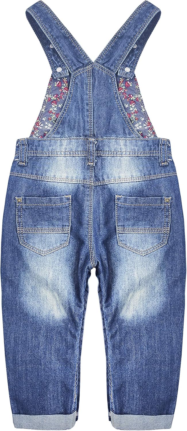 KIDSCOOL SPACE Baby Denim Overall,Toddler Little Soft Cute Jean Jumper - Image 2