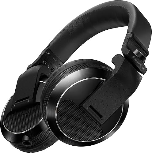 Pioneer DJ HDJ-X7-K - Auriculares circumaurales de DJ cerrados con controladores de 1.969in, con rango de frecuencia de 5 Hz-30 kHz, cable