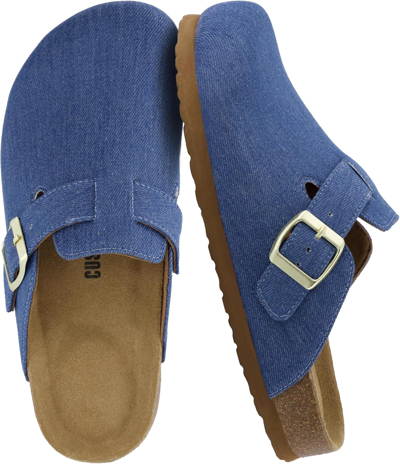 CUSHIONAIRE Hana Womens Clogs | Comfortable Vegan Suede Clogs for Women | Slip On Potato Shoes with Cork Footbed & Arch Support | Memory Foam, Wide Widths Available