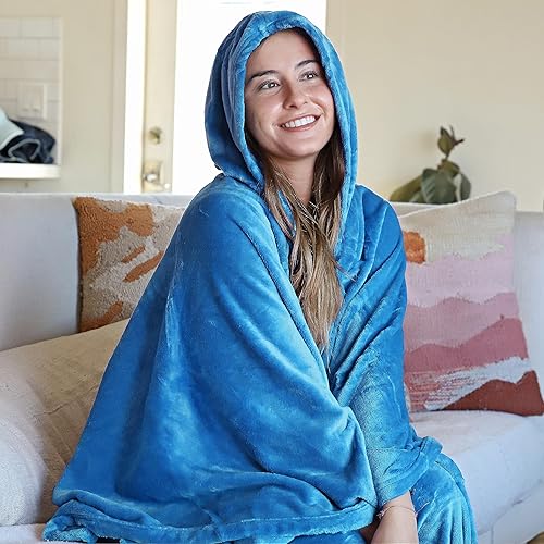 Miniatura 9 de Tirrinia Poncho manta cómoda de felpa polar para adultos, mujeres, hombres y niños, manta envolvente para el hogar o al aire libre, 55 x 80