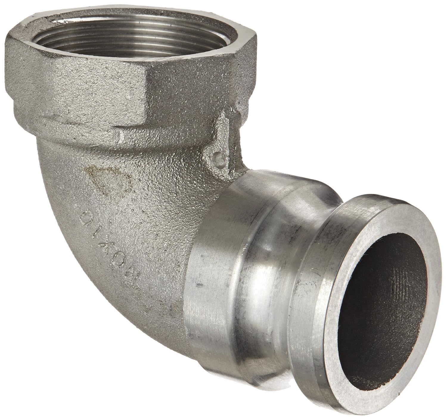 Dixon 200A-90AL Aluminum Type A Cam and Groove Hose Fitting, 90 Degree Elbow, 2" Plug x 2" NPT Female