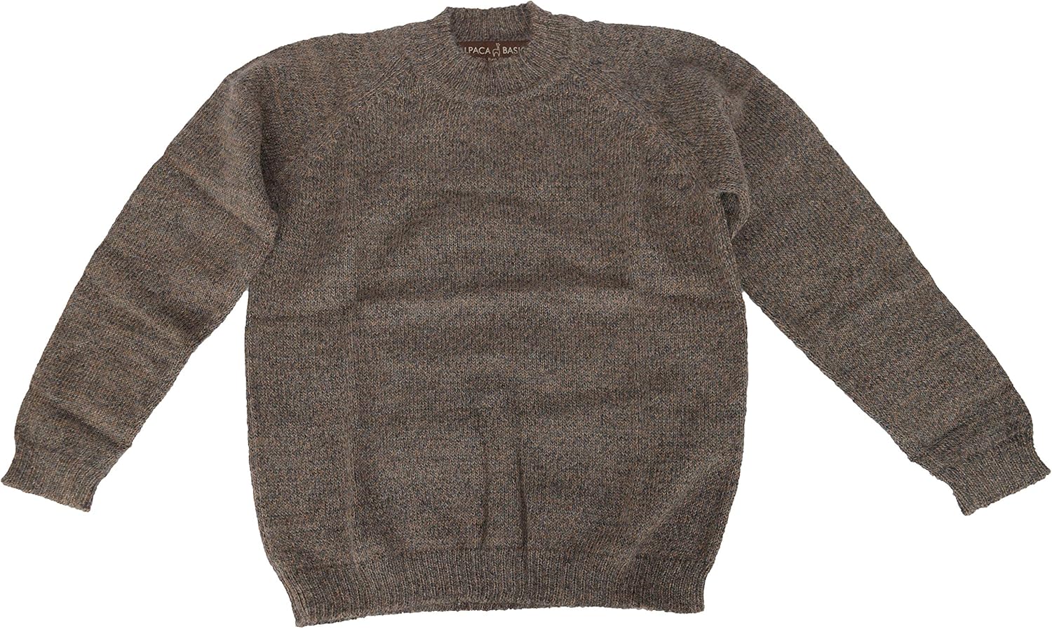 Boys Handmade 100% Alpaca Wool Crew Neck Sweater (Taupe, 8)