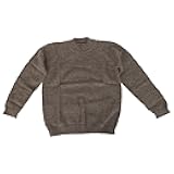 Alpaca Basics Boys Handmade 100% Alpaca Wool Crew Neck Sweater (Taupe, 12)