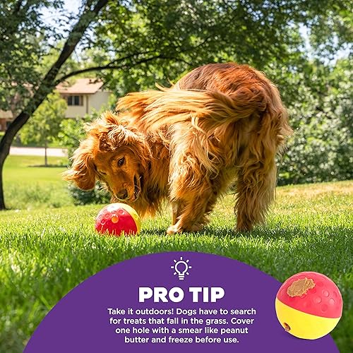 Miniatura 4 de Nina Ottosson by Outward Hound - Treat Tumble - Rompecabezas interactivo para dispensar los premios de los perros, color rojo, tamaño grande