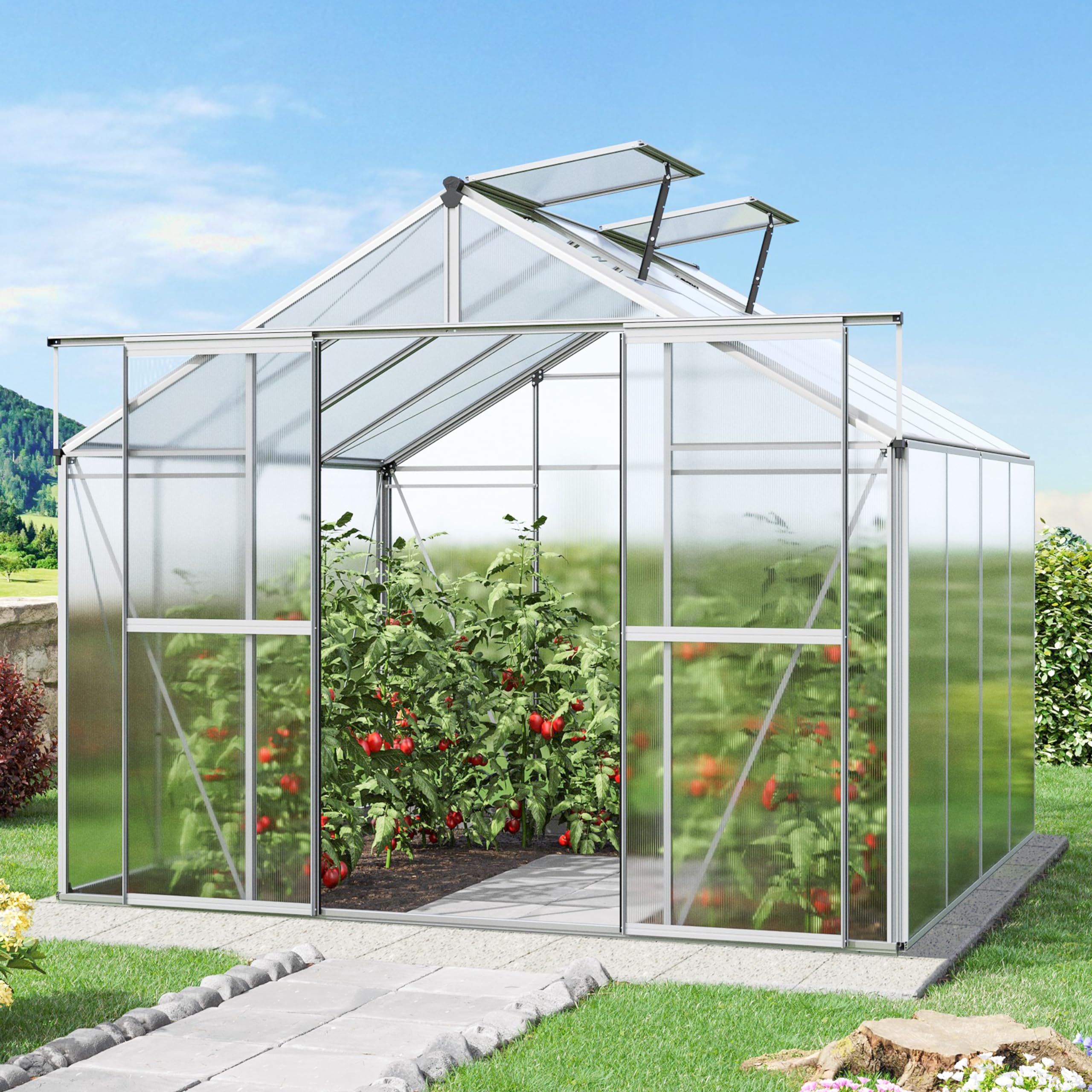 GFP Serra Orchidee 4 costruzione in alluminio 256 x 256 cm lastre di policarbonato