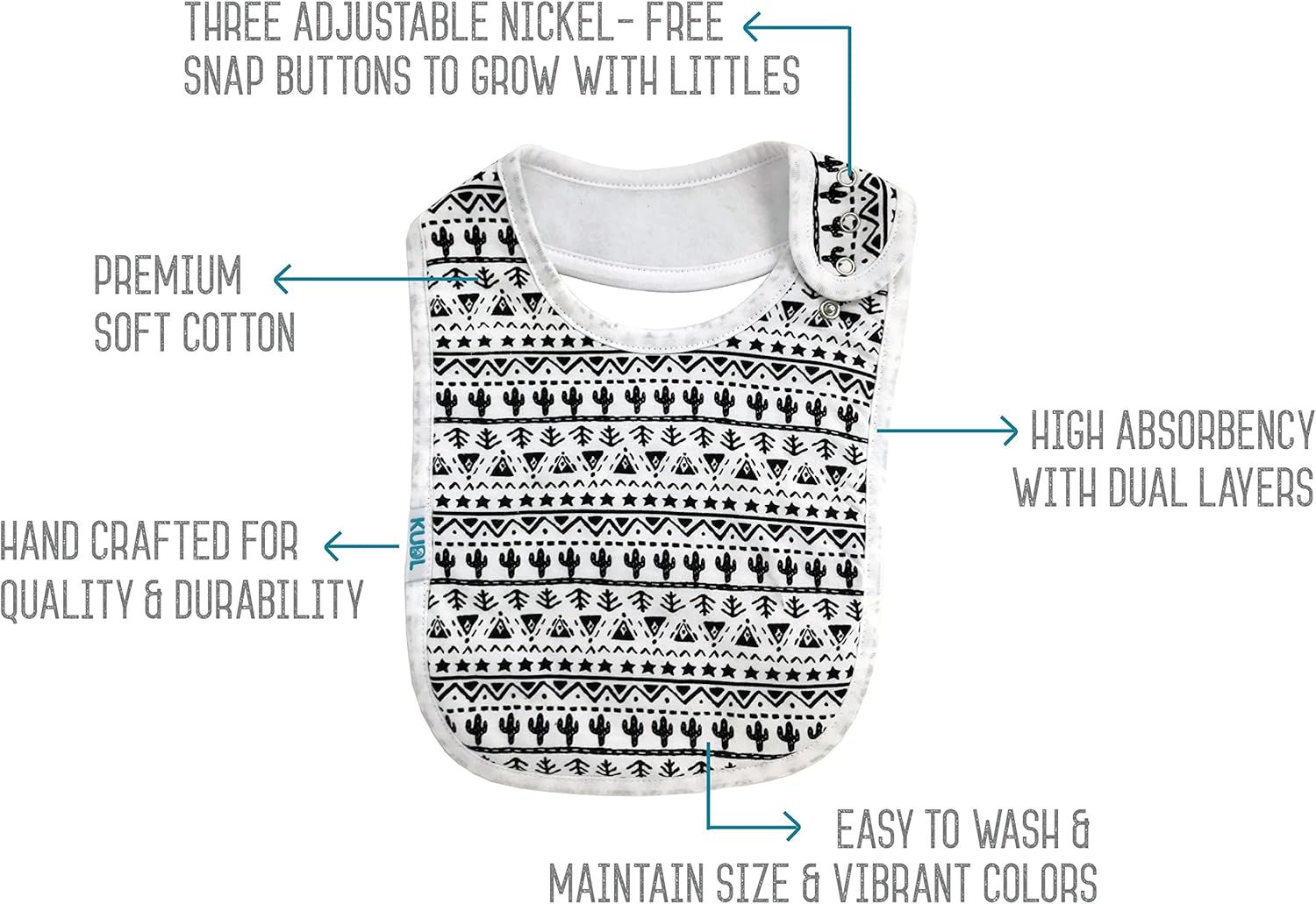 Baby Bibs Large Burpy Cloth 4 Pack Gift Set Soft Absorbent