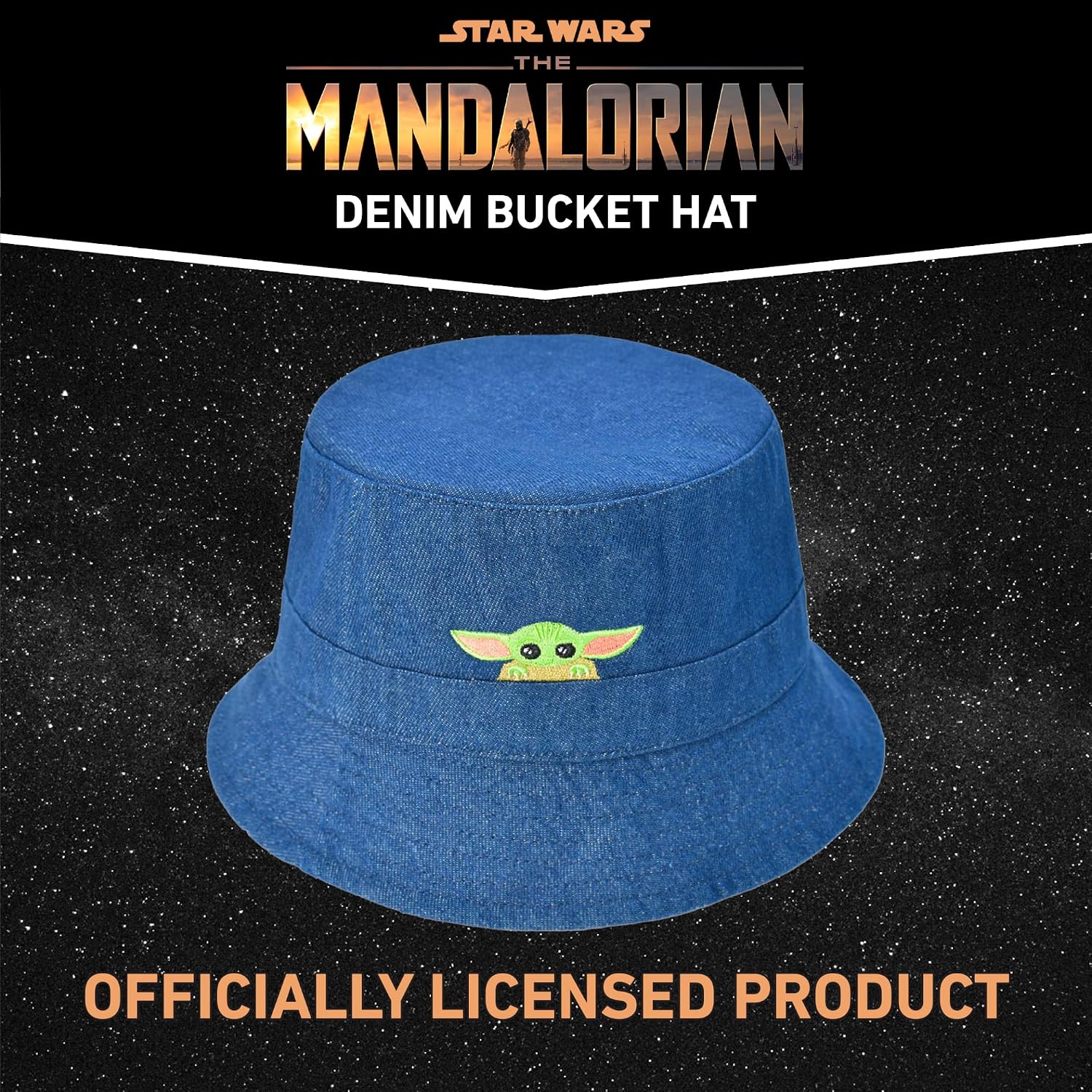 Star Wars Grogu Bucket Hat, The Mandalorian Packable Travel Hat, Wide Brim Summer Hat