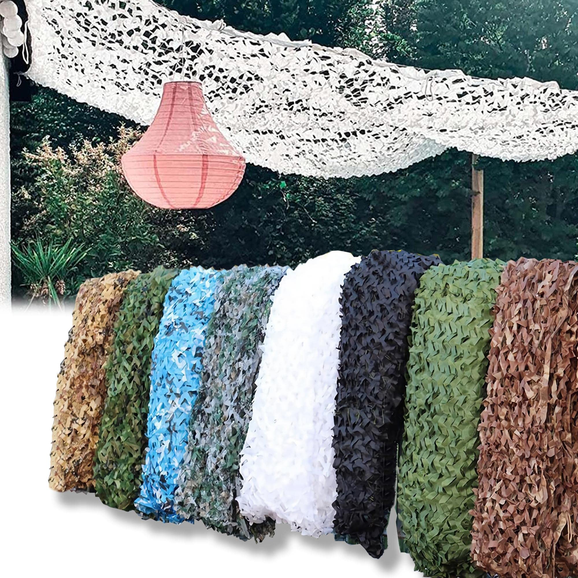 AMXFS sun sail Camouflage Net 2x10m - White camouflage sun protection nets Party decoration camouflage sun protection Net Privacy Cover Customizable Car Covers Woodland Army — image 1