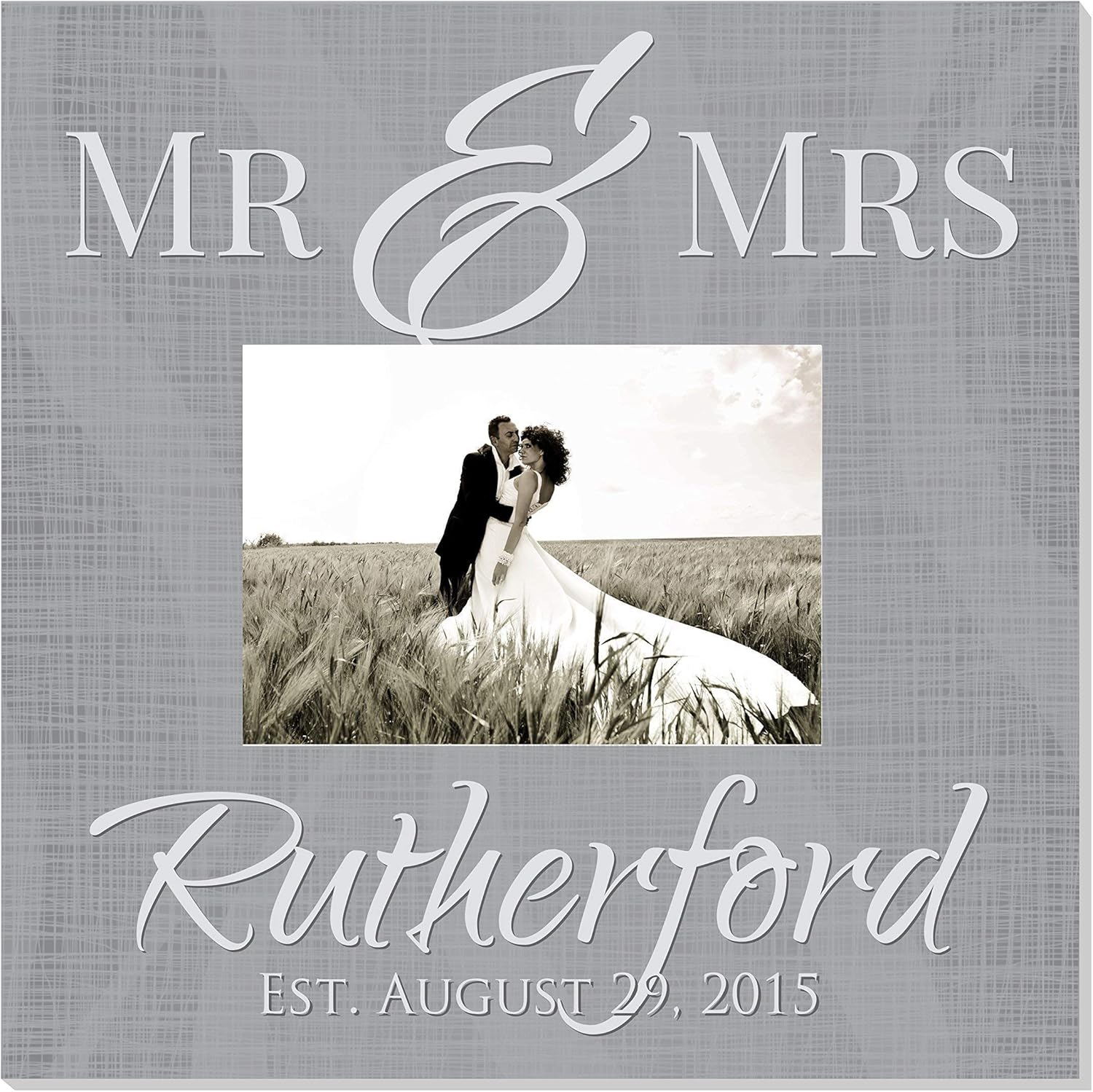 Mr. & Mrs. Personalized Picture Frame For A 5x7 Photo