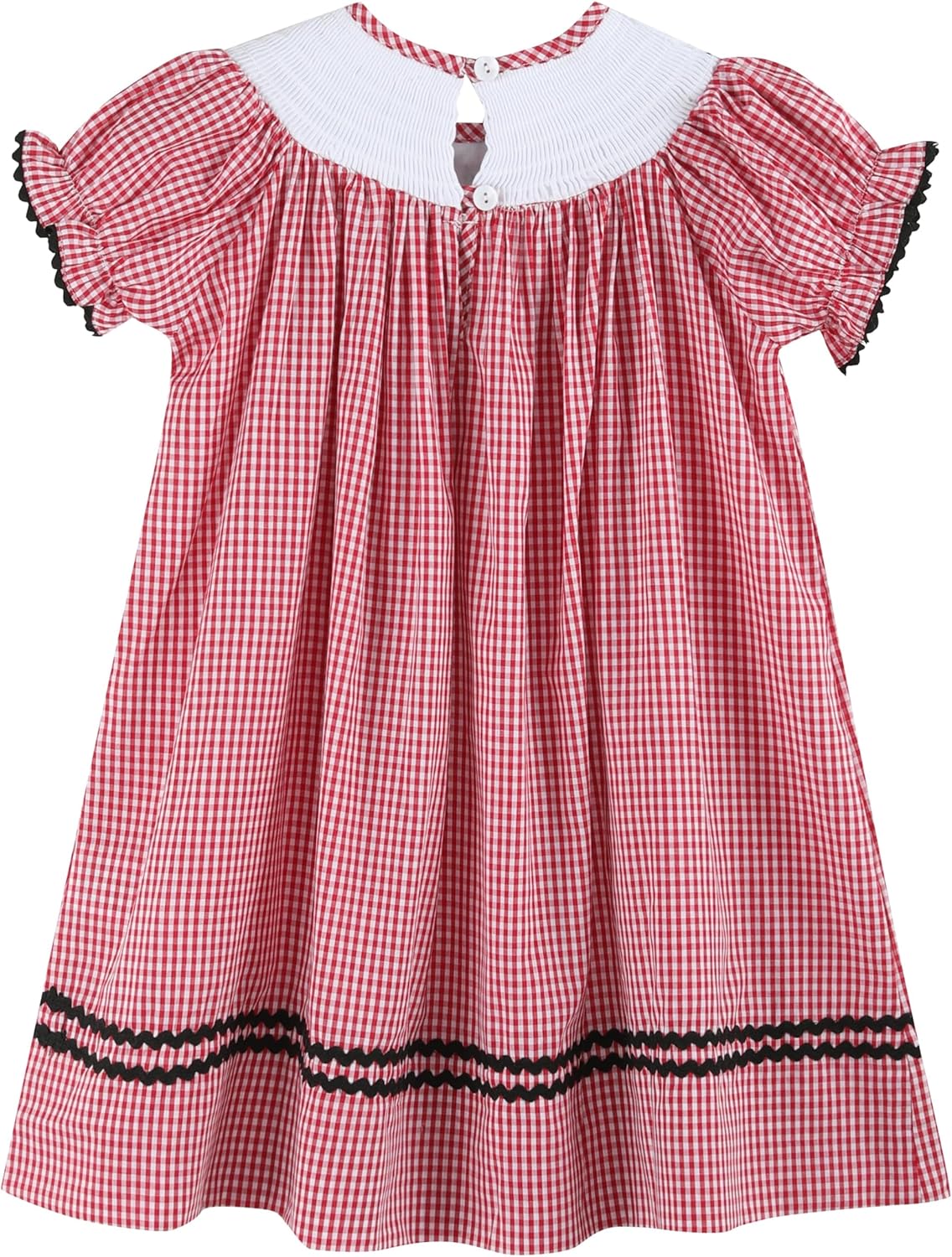 Lil cactus Baby and Girls Gingham Smocked Bishop Dress