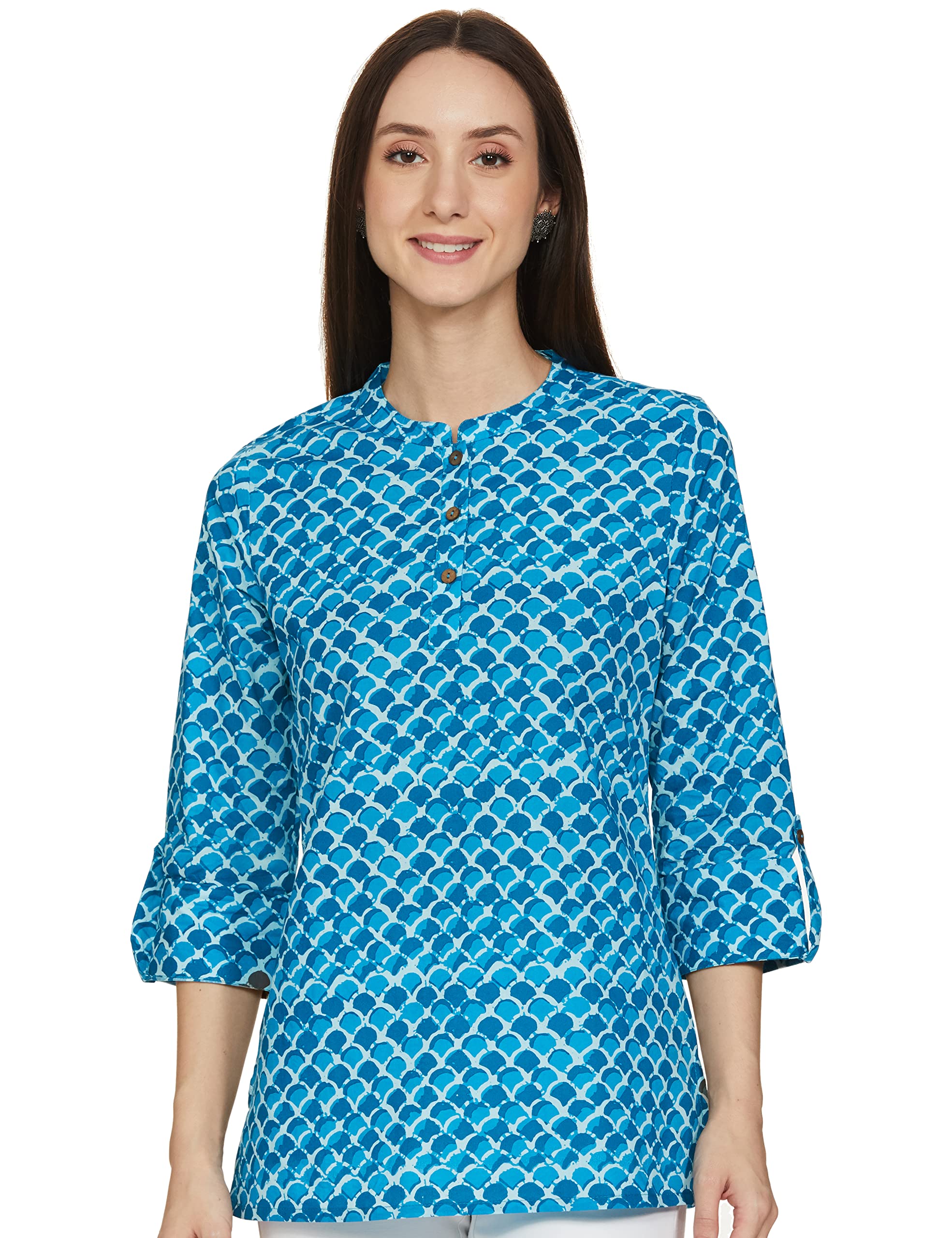Amazon Brand - Myx Womens Cotton Solid Regular Kurti (NIT001CORE7C_Aqua_Large) (B0B683KFXN) Amazon Price History, Amazon Price Tracker