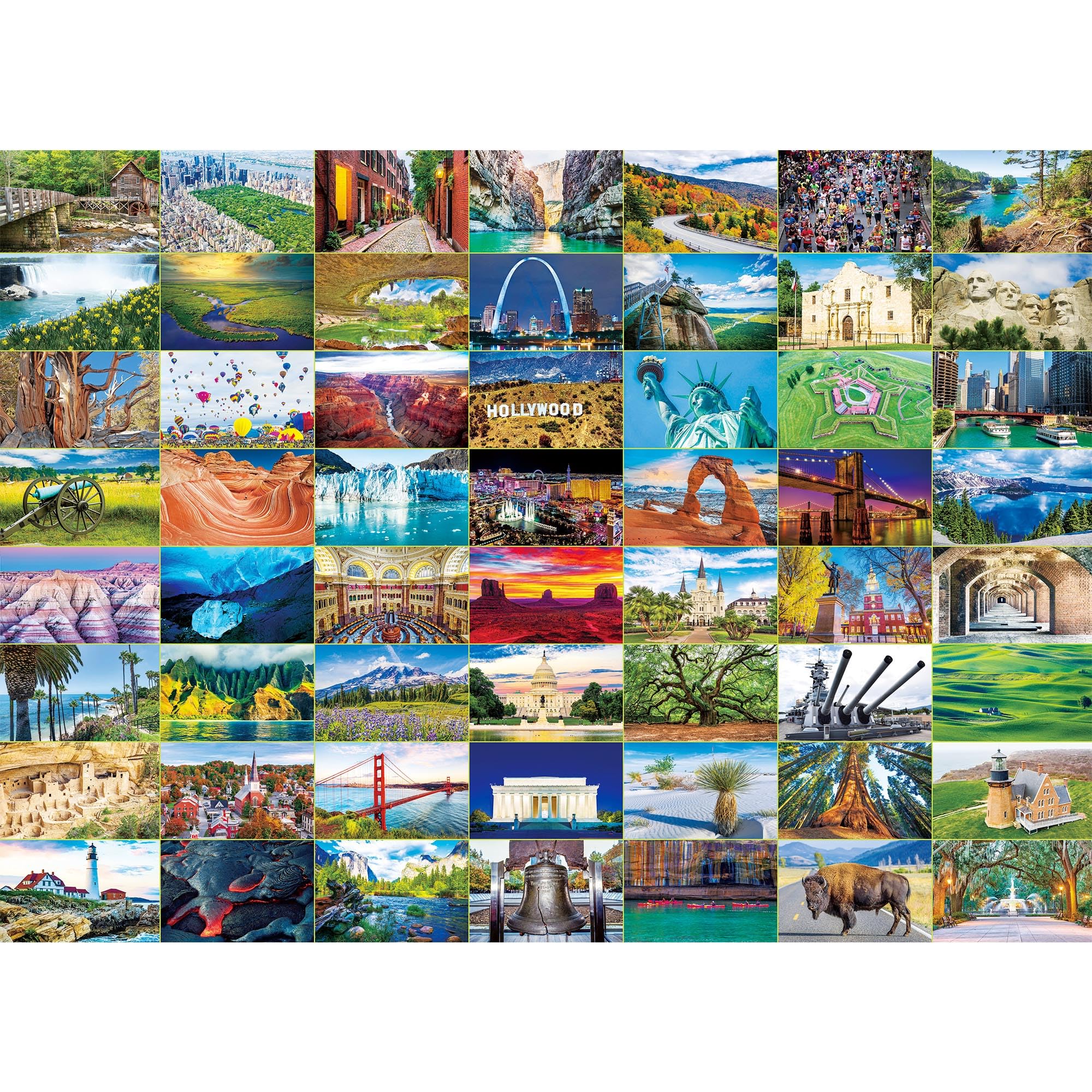 BenBen 1000 Piece Puzzle for Adults, Iconic America, Jigsaw Puzzles with Letters on Back, Challenging Puzzle for Game Night Home Decor