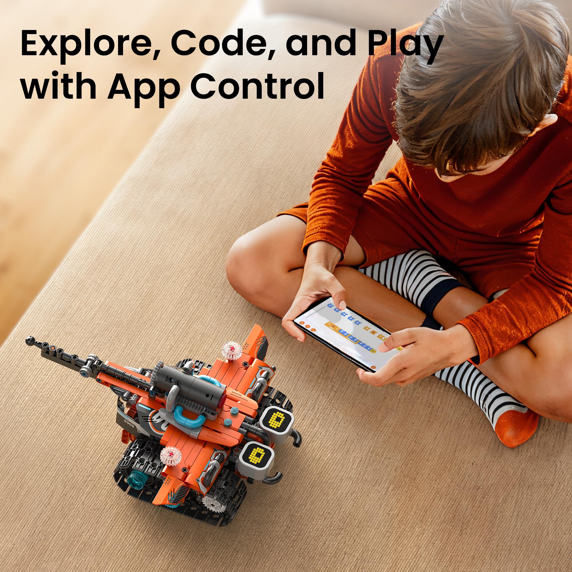 Sillbird Robot technique programmable 5 en 1 avec application et télécommande | Jouet STEM pour enfants de 8 à 12 ans, cadeau créatif et éducatif, kit de construction de 596 pièces