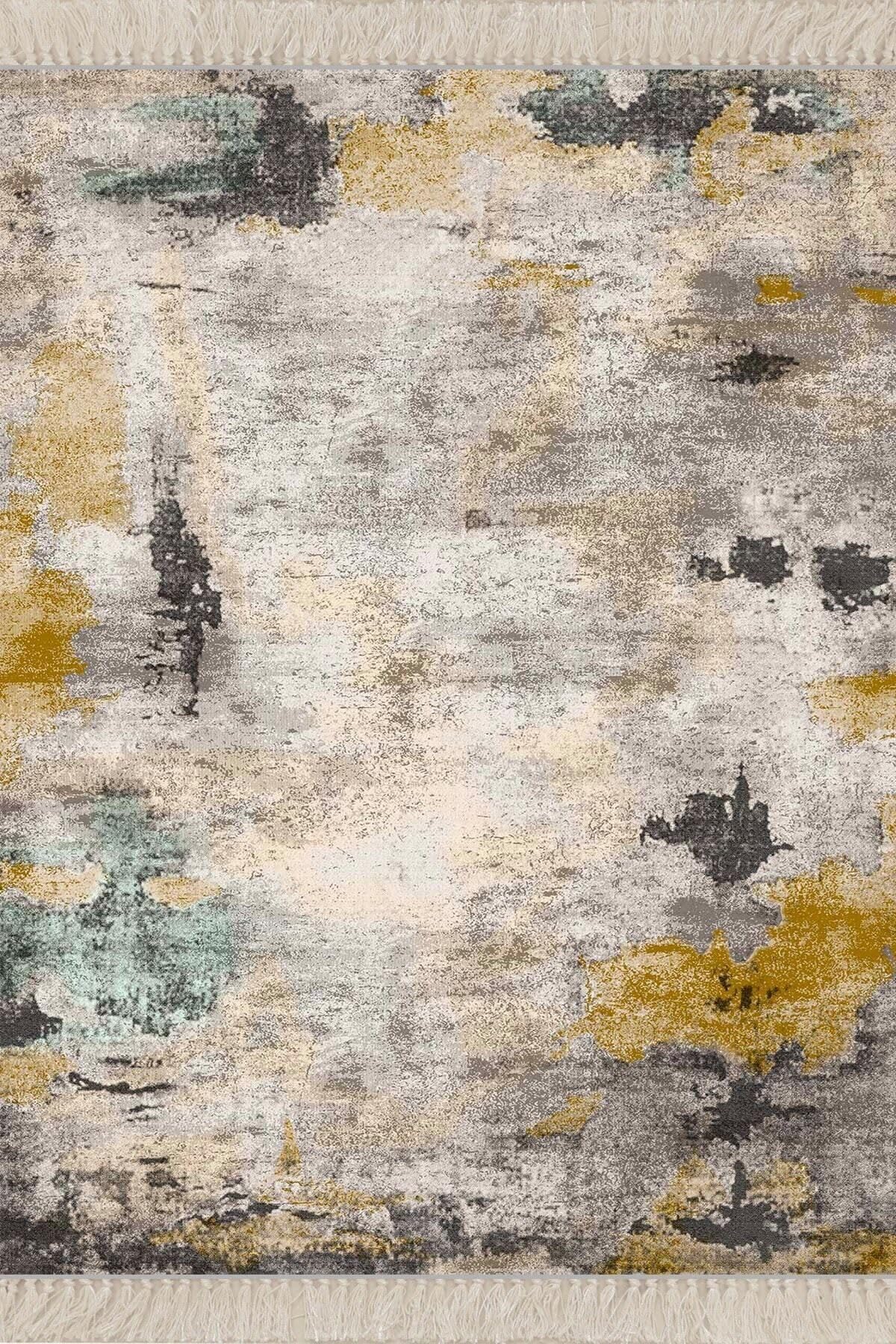 On The Clouds Batik Desenli Renk Geçişli Dijital Baskı Yıkanabilir Kaymaz Taban Salon Halısı ve Yolluk MEG251, 120 x 200