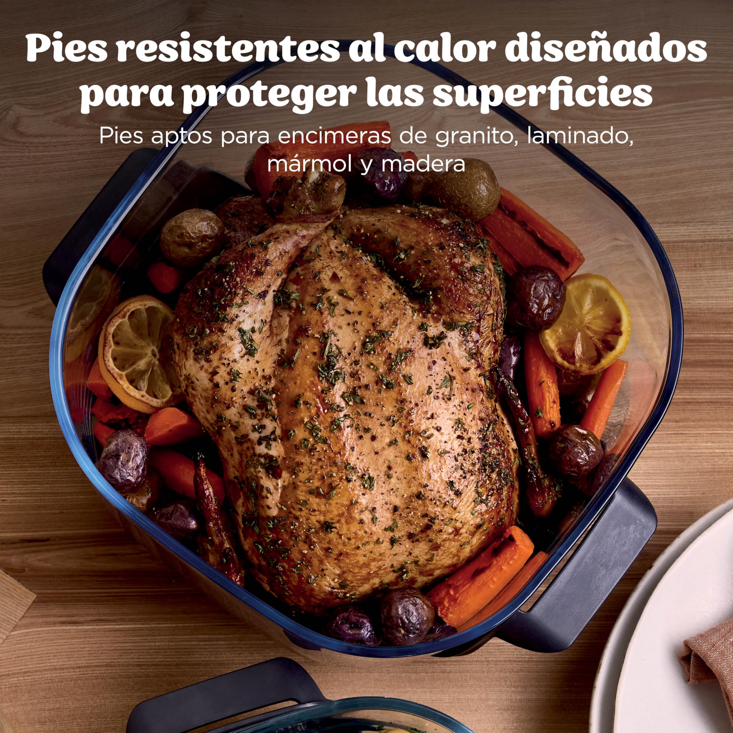 Ninja CRISPi PRO XL Freidora de aire, 5 funciones de cocción predefinidas, recipientes de cocción de cristal CleanCrisp de 5,7 y 2,3 l y tapas para almacenamiento, Blanco AS090EUWH