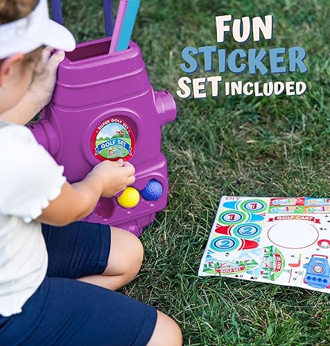 Miniatura 5 de ToyVelt Juego de golf para niños pequeños  palos de golf para niños con 6 pelotas, 4 palos de golf, 2 agujeros de práctica y una alfombrilla de