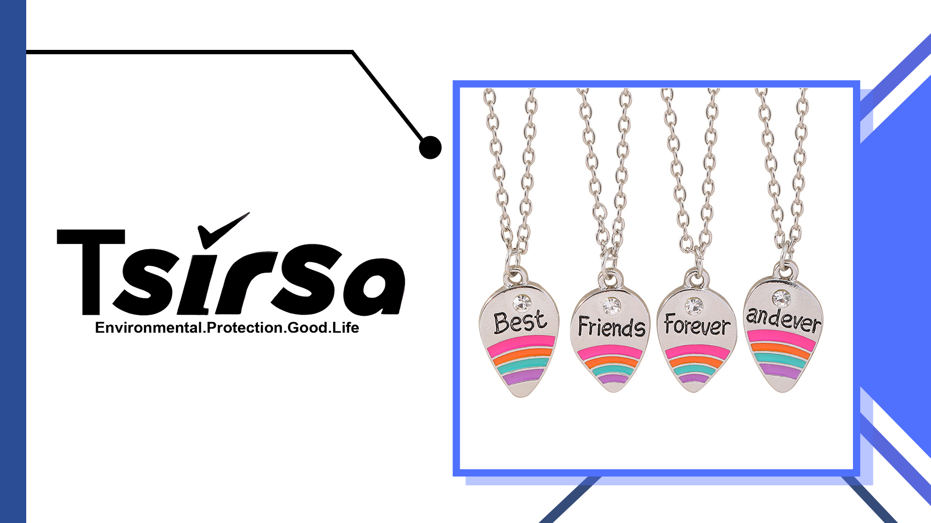 BFF Freundschaftsketten 2er Set - Regenbogen Halsketten Für Beste Freundinnen