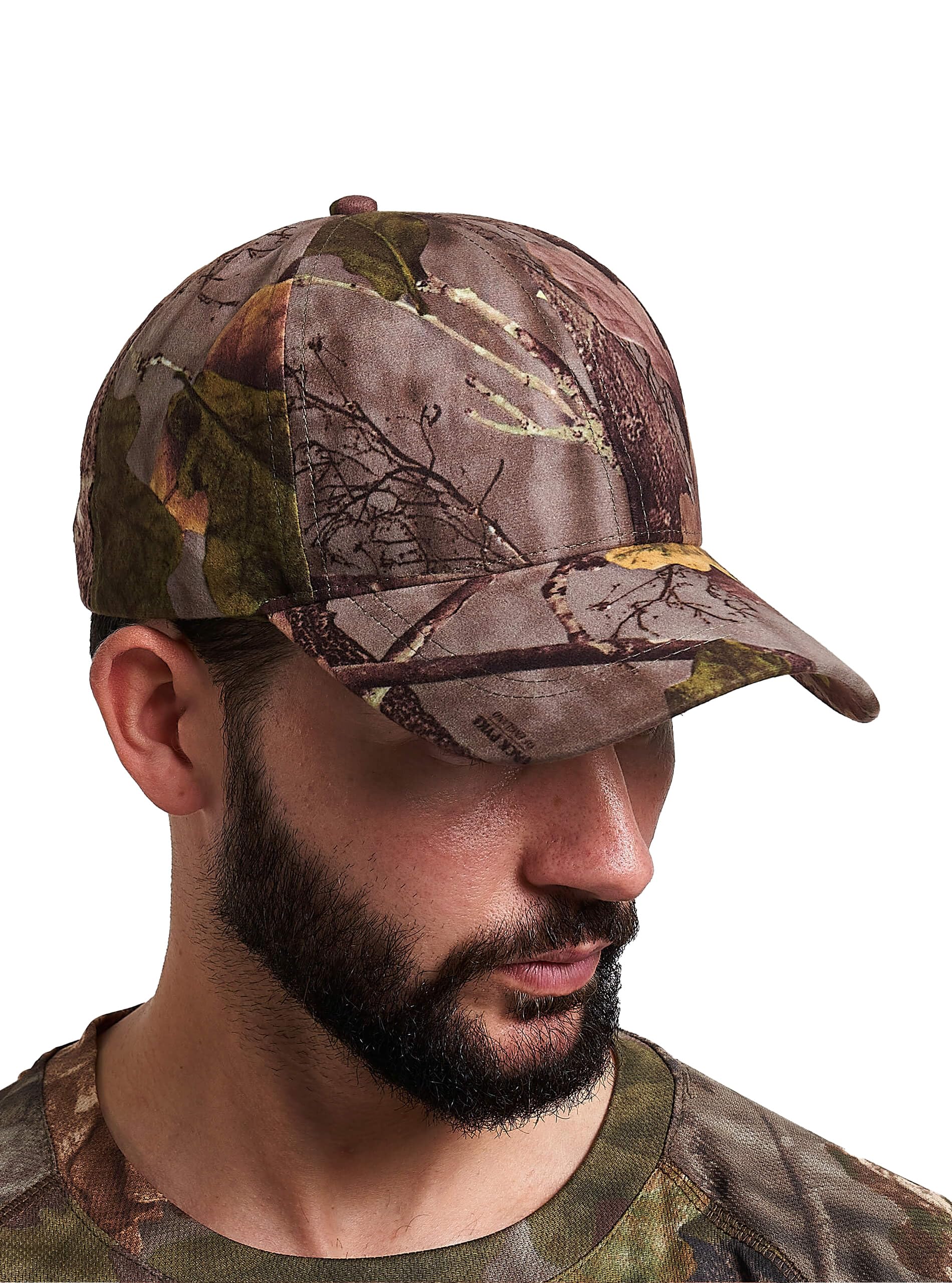 Stealth Baseball Cap, Waterproof Breathable Silent Fabric, Adjustable Country-Style Hat for Men with Duckbill Peak, Hook & Loop Adjuster, Perfect for Outdoor & Casual Wear - English Oak