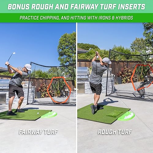 Miniatura 7 de GoSports Alfombrilla de práctica de golf PRO de 5 pies x 4 pies, incluye 5 insertos intercambiables para la mejor instrucción en casa